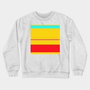 An amazing mix of Cherry Red, Barbie Pink, Golden Yellow and Bright Light Blue stripes. Crewneck Sweatshirt